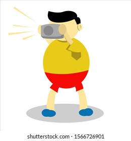 a man photographer take picture vector ilustration