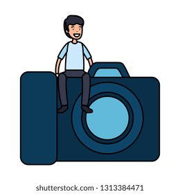 man with photographic camera