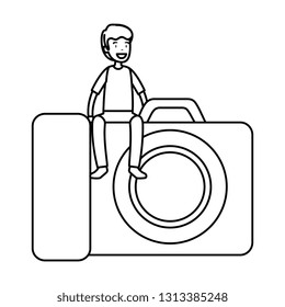 man with photographic camera