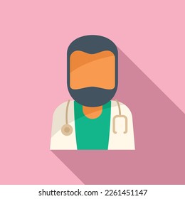 Man physical therapist icon flat vector. Hospital massage. Patient care