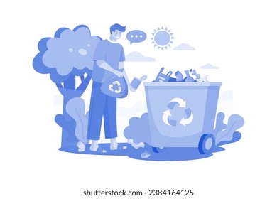 Concepto de Ilustración de trazas de Man Picing Up en un fondo blanco