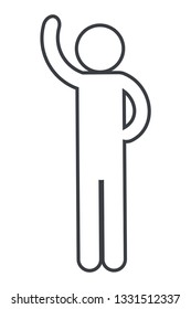 man pictogram cartoon