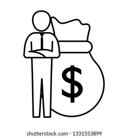 man pictogram cartoon