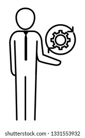 man pictogram cartoon