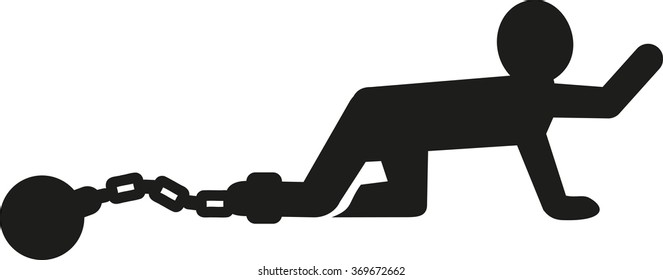 Man pictogram with shackle