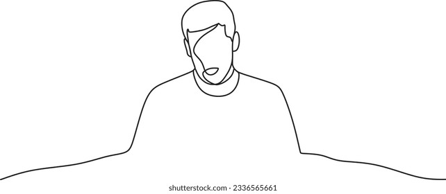 a man in the picture is looking down