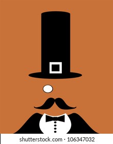man with pilgrim hat and monocle