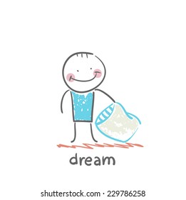 a man with a pillow after sleeping