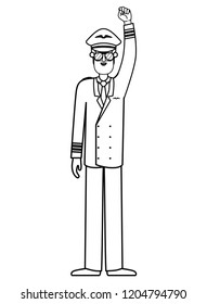 man pilot with hand up avatar character