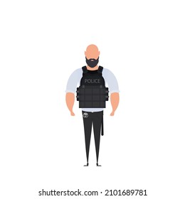 Man with pilot uniform vector illustration in flat color design.Vector on white background.