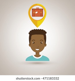 man pin travel location vector illustration design
