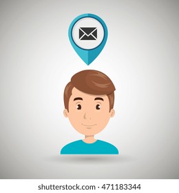 man pin travel location vector illustration design