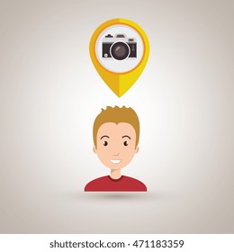 man pin travel location vector illustration design