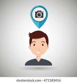 man pin travel location vector illustration design