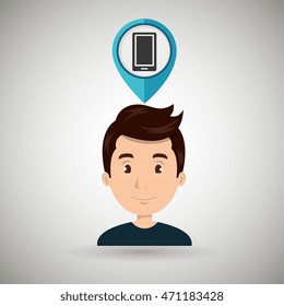man pin travel location vector illustration design