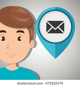 man pin travel location vector illustration design