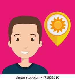man pin travel location vector illustration design