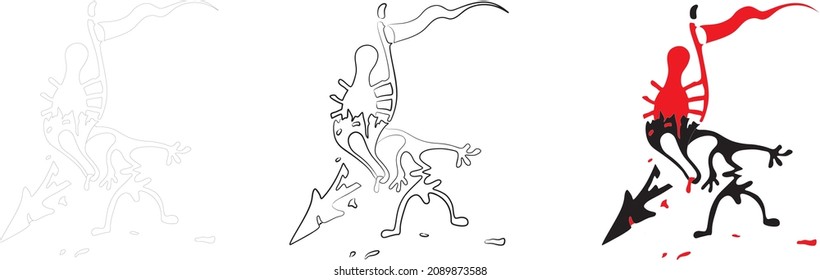 A man with pins in his head.
