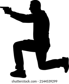 man with a pistol silhouette