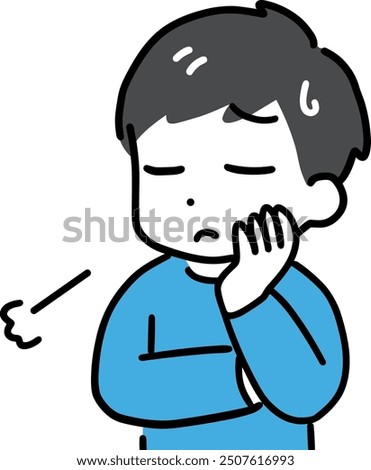 A man in plain clothes sighs and worries