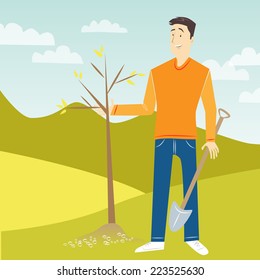 Man planting a tree