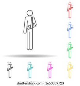 man with plaster multi color style icon. Simple thin line, outline vector of medicine icons for ui and ux, website or mobile application