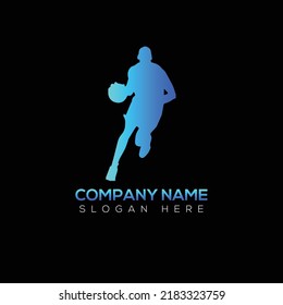 Man play basketball logo vector illustration design 