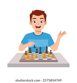 man play chess and feel happy