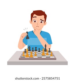 man play chess and feel happy