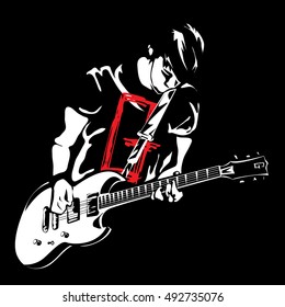 man play guitar