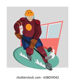 man play hockey illustration