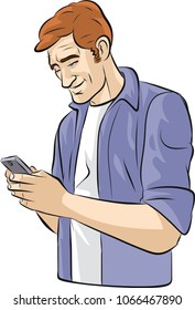 man play mobile phon