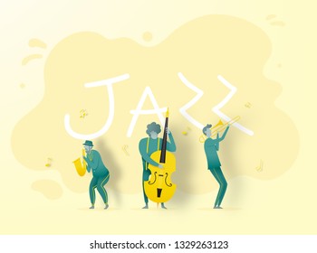 Man play saxophone in dribble and paper art style vector illustration