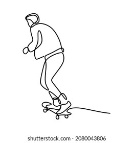 Mann-Skateboard-Oneline-kontinuierliche Single-line-Kunst