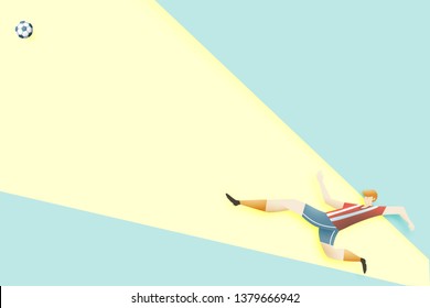 Man Play Soccer With Cool Character Design For Sport Background Vector Illustration