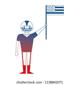 man player american football holding american flag labor day