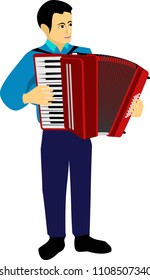 Man Playing Accordion