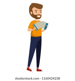 man playing accordion character