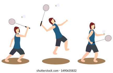man playing badminton in several poses