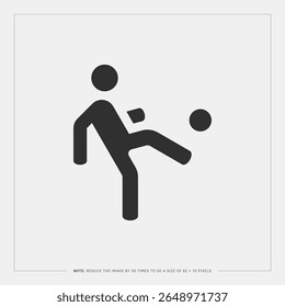 A man playing ball. Monochrome vector icon