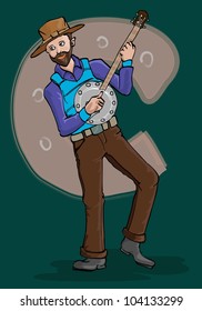 man playing banjo for country music