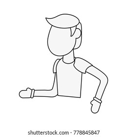 Man playing baseball cartoon