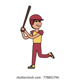 Man playing baseball cartoon