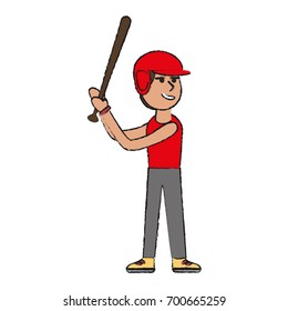 man playing baseball with helmet and bat  sport or fitness relat