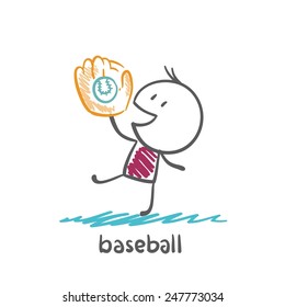man playing baseball illustration