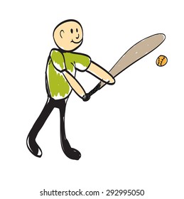 man playing baseball illustration