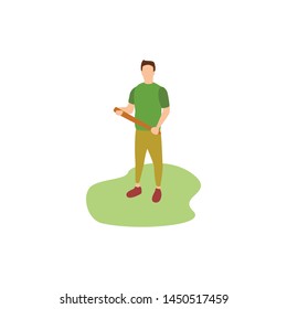 A man playing baseball in the park, Human Hobbies Playing Baseball