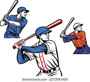 Man playing baseball vector illustration