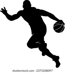 man playing basket ball silhouette
