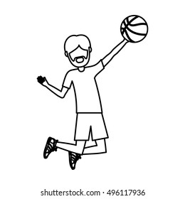 Man playing basketball design